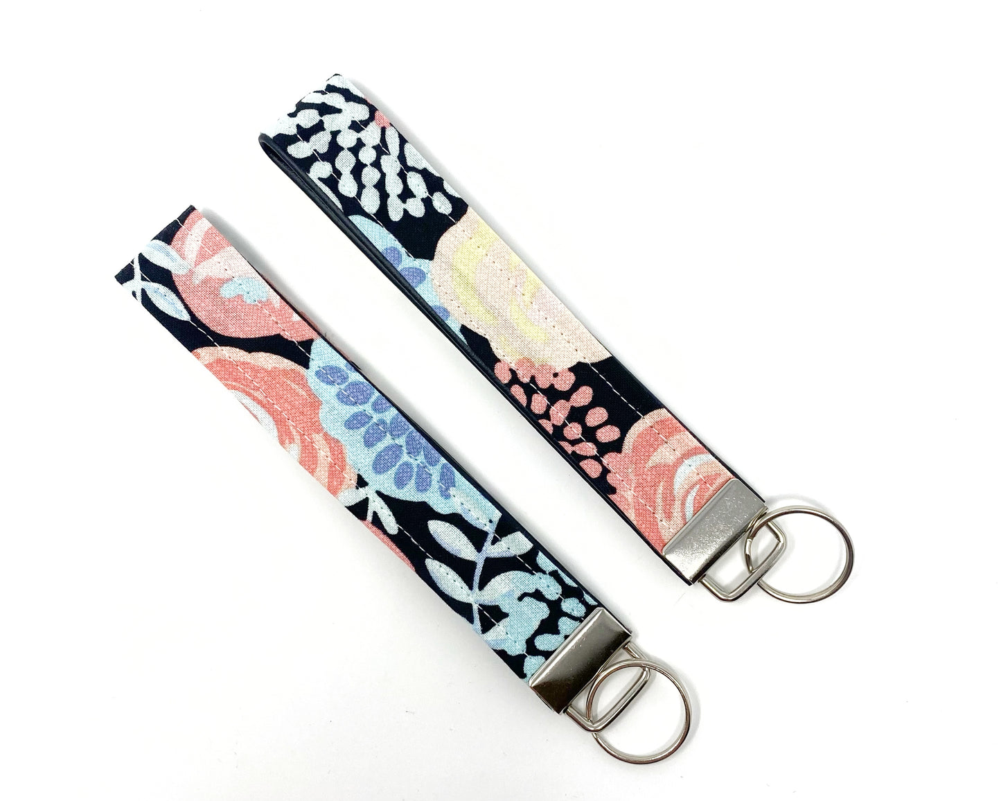Key Fob | Black Pastel Floral