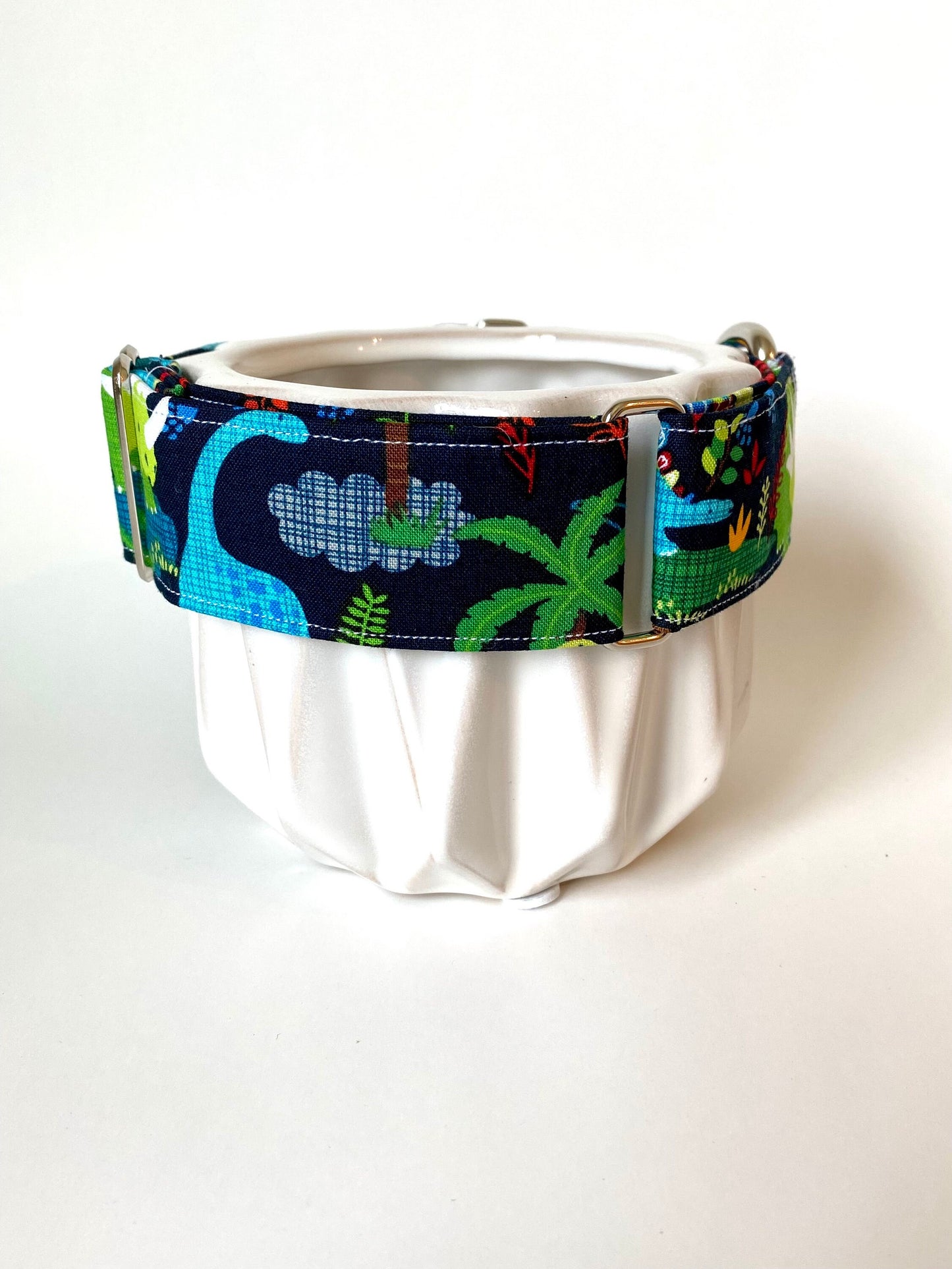 Martingale Collar | Blue and Green Dinosaurs