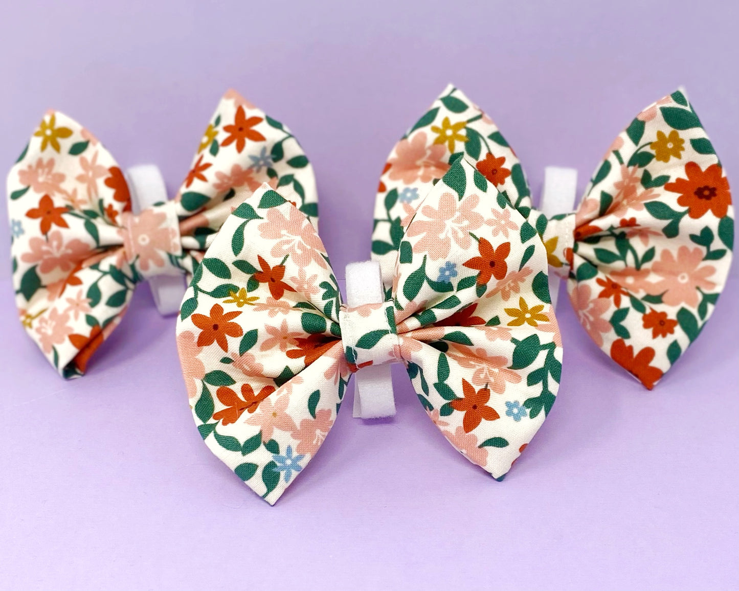 Collar Bow | Peach Floral