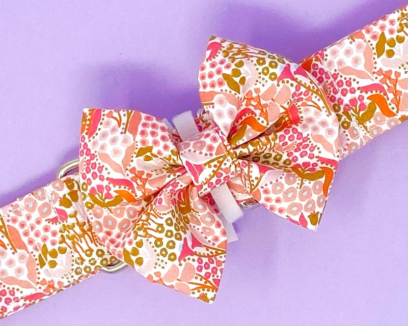 Collar Bow | Bright Pink Floral