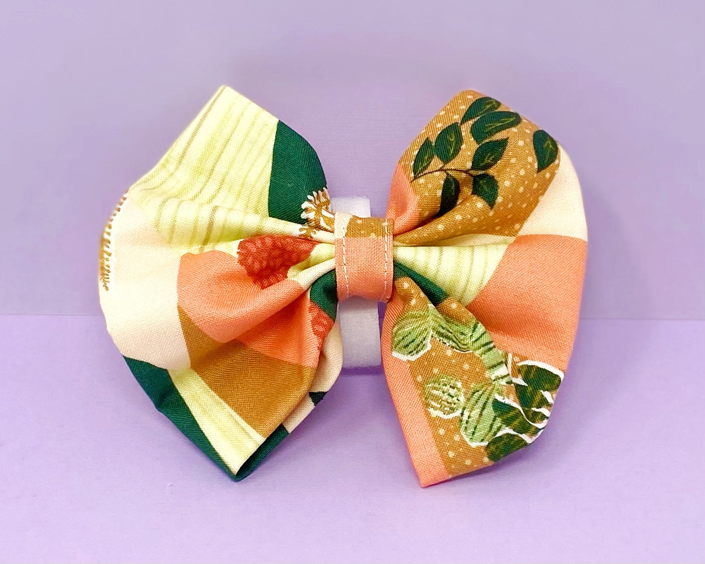 Collar Bow | Pink and Green Boho Plants
