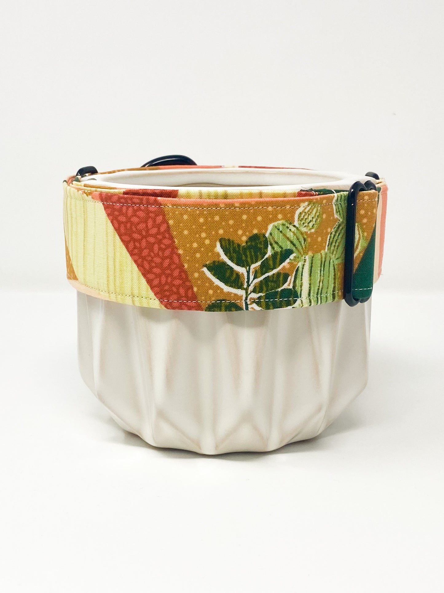 Martingale Collar | Pink and Green Boho Plants