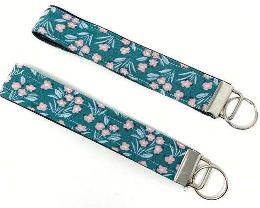 Key Fob | Green and Pink Floral
