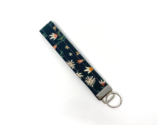 Key Fob | Forest Green Floral
