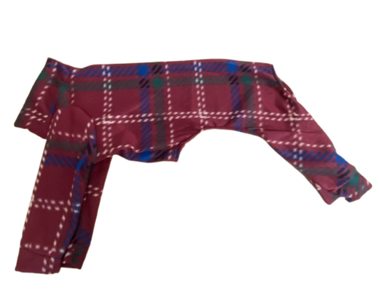 Fleece Greyhound Pajamas | Red Plaid