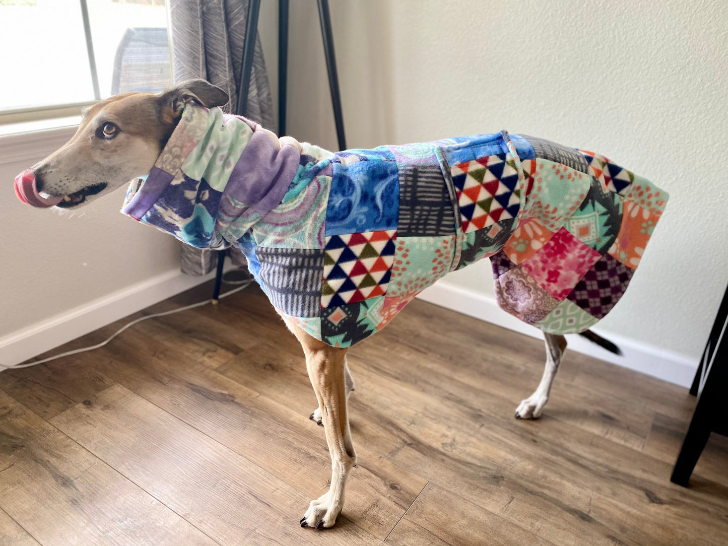 Greyhound Fleece Coat | Patchwork