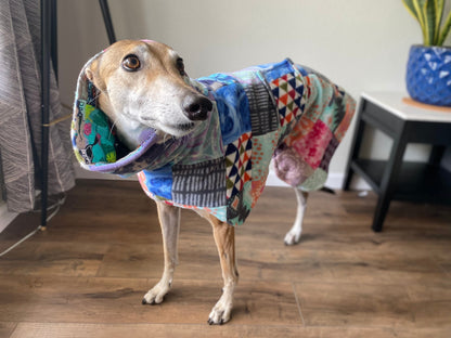 Greyhound Fleece Coat | Patchwork