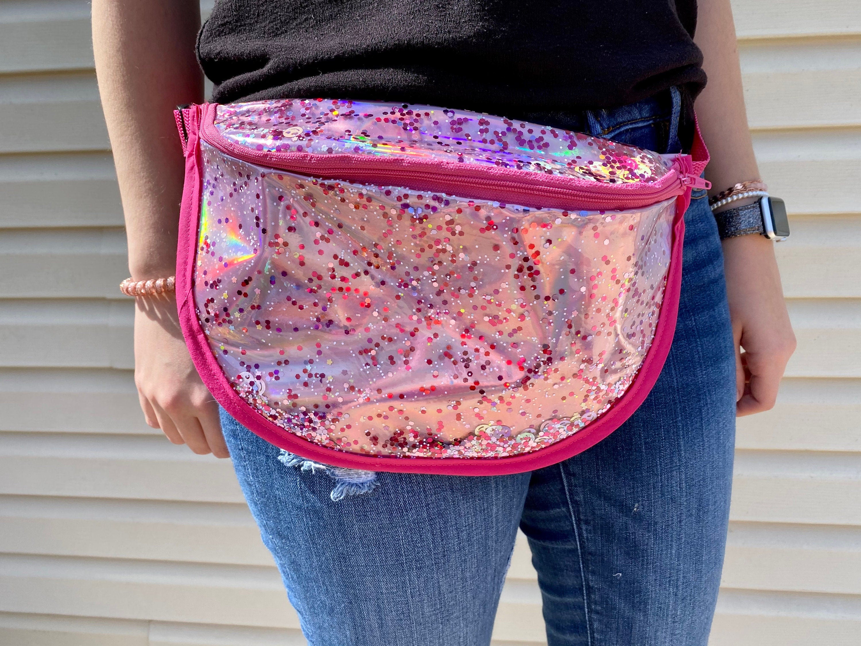 Pink glitter shop fanny pack