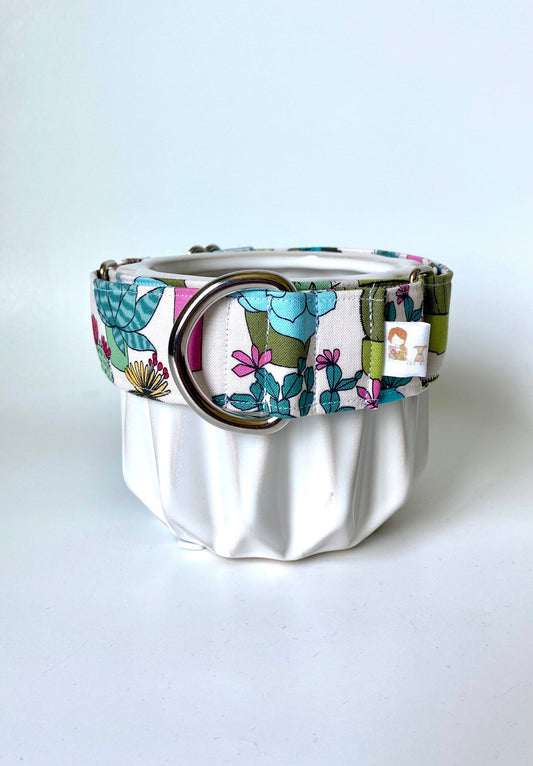 Martingale Collar | Pink and Green Cactus and Succulent