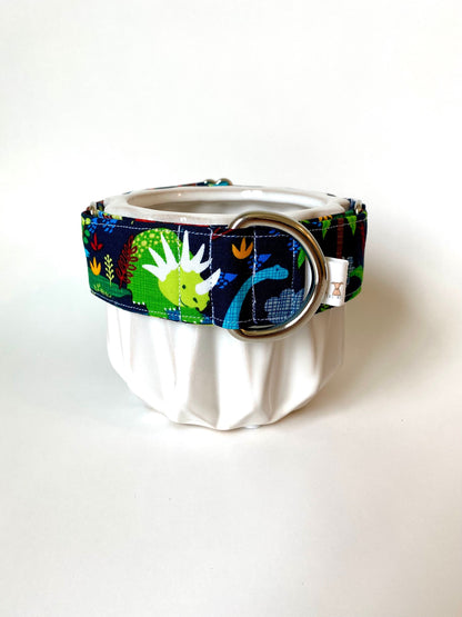 Martingale Collar | Blue and Green Dinosaurs