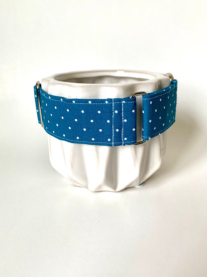 Martingale Collar | Teal Polka Dots