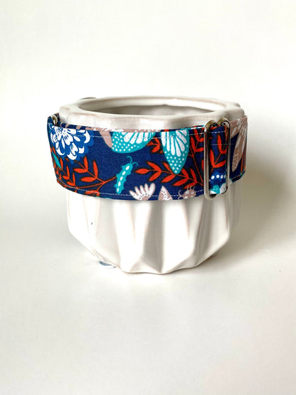 Martingale Collar | Teal and Orange Floral