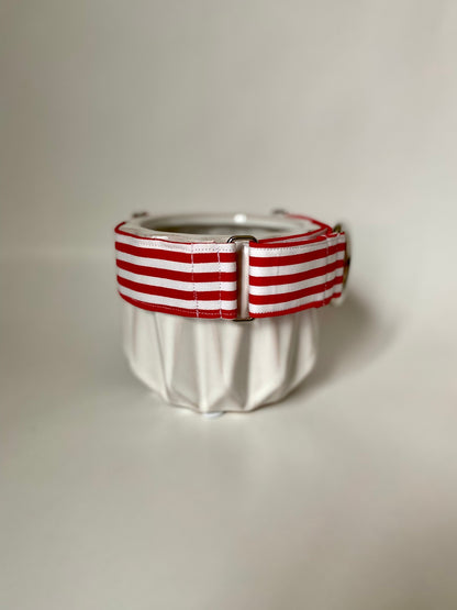 Martingale Collar | Red and White Stripes