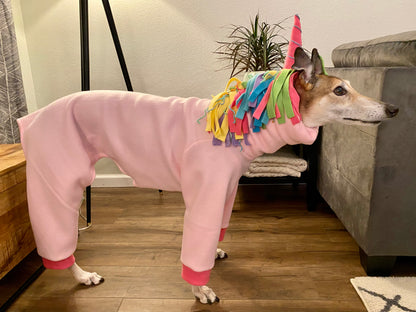 Fleece Greyhound Pajamas | Unicorn