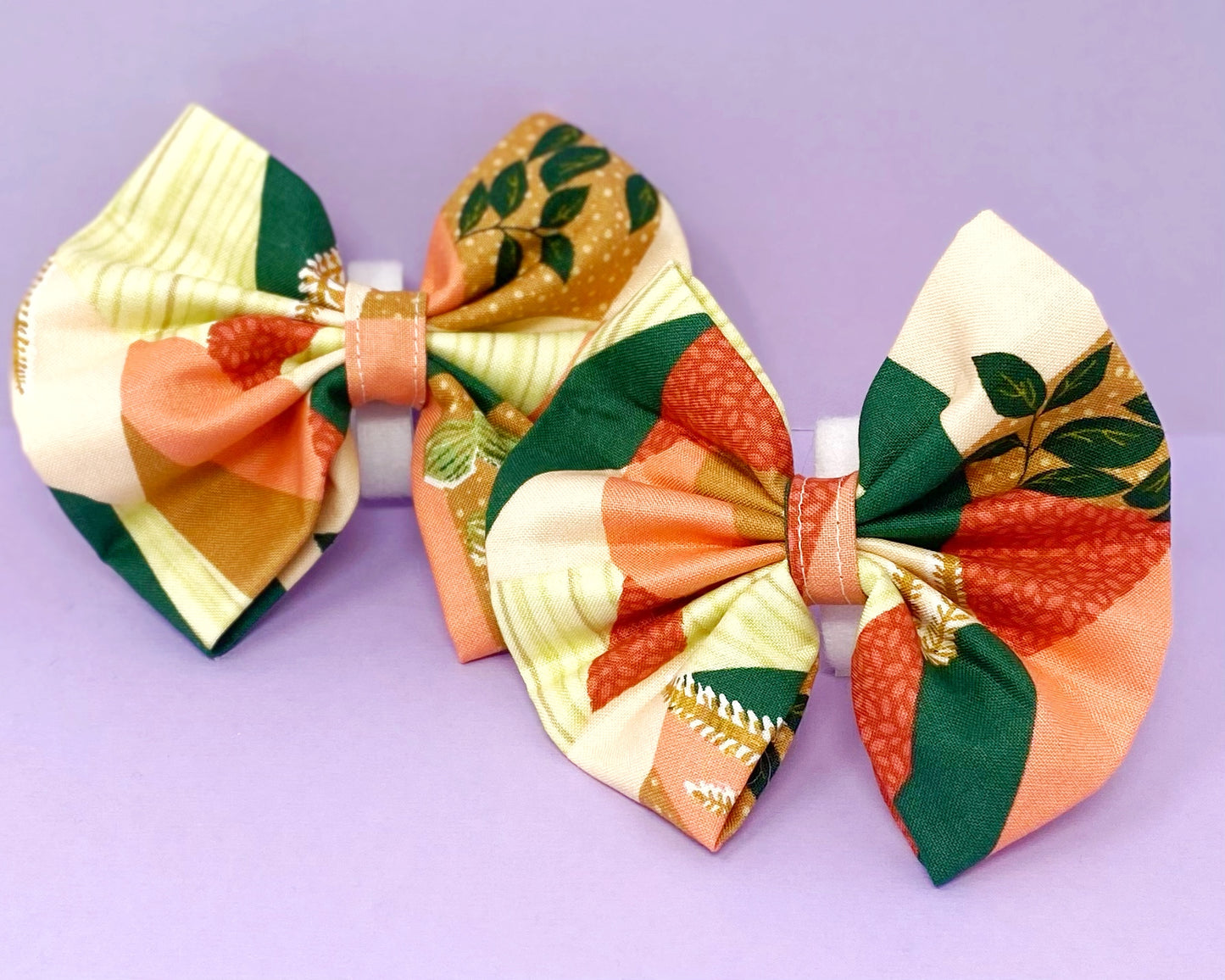 Collar Bow | Pink and Green Boho Plants