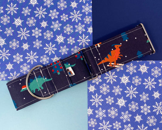 Martingale Collar | Christmas Dinosaurs